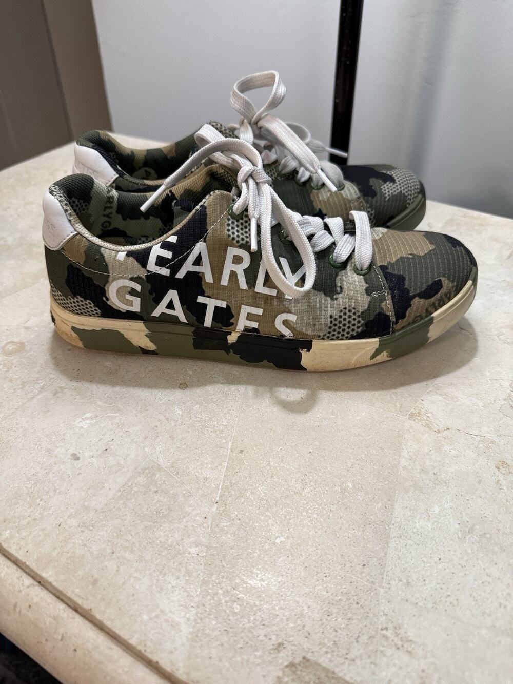 PEARLY GATES Women's 7-7.5 US Golf Shoes Korean Size 24cm Camo Green Athletic